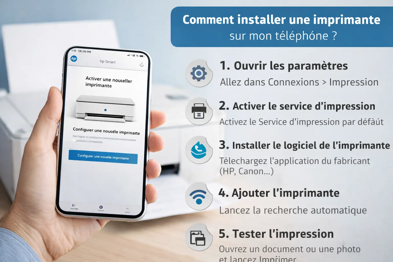 installer une imprimante sur mon téléphone