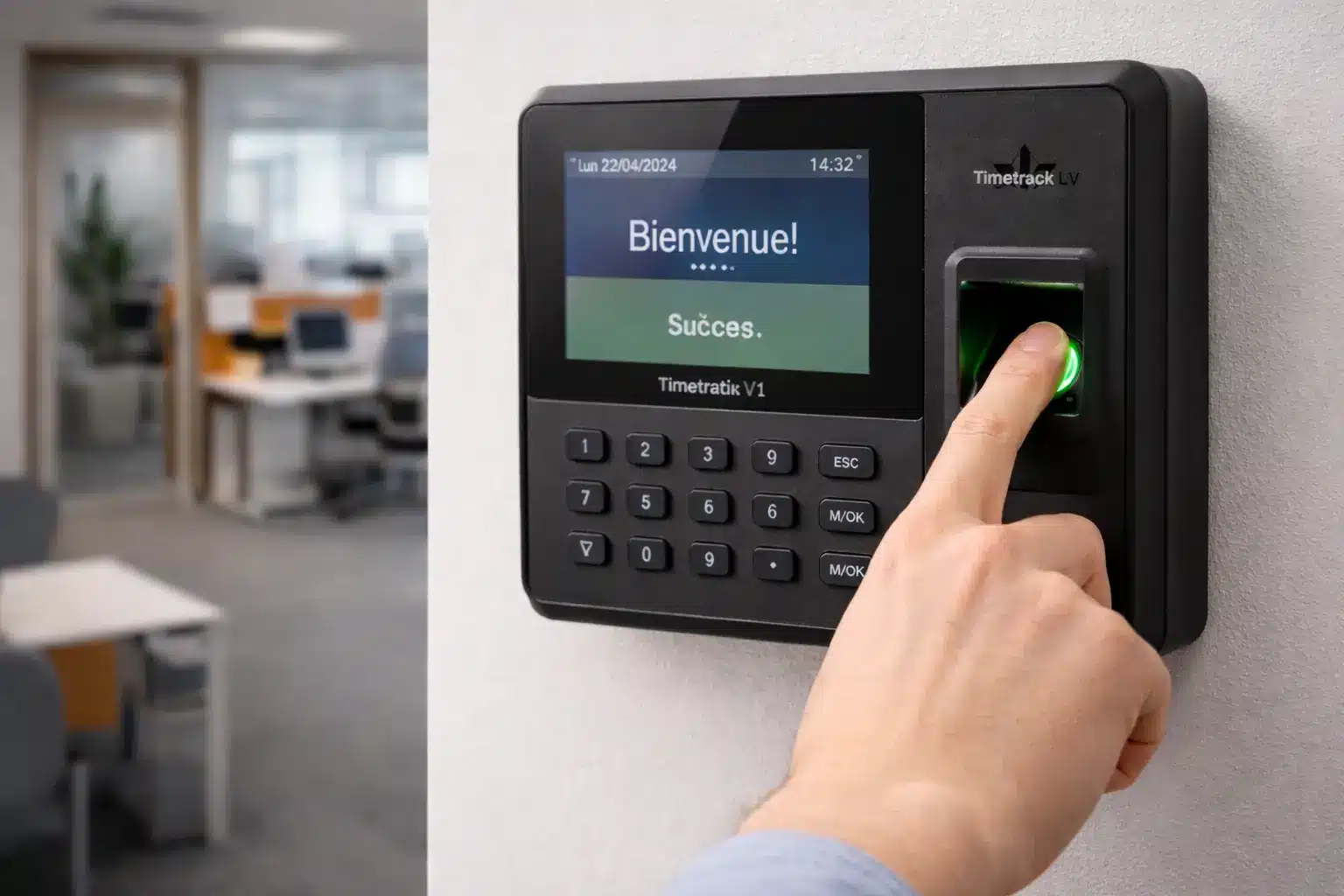 utiliser le système pointeuse timetrack biometric v12