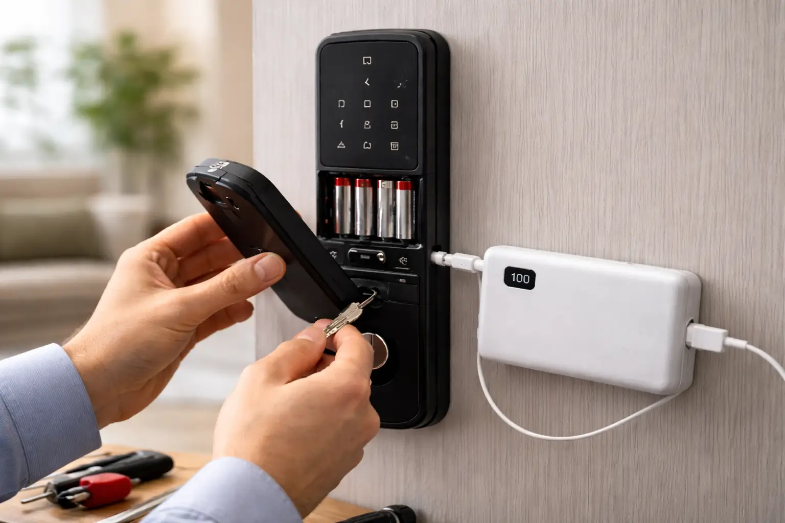 ouvrir une serrure intelligente en cas de panne de batterie