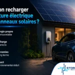 recharger sa voiture électrique aux panneaux solaires